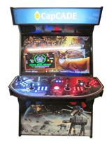 896 4-player, blue buttons, red buttons, lighted, red trackball, black trim, spinner, capecade, starwars