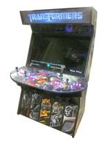 958 4-player, blue buttons, red buttons, lighted, red trackball, black trim, tron joystick, spinner, transformers
