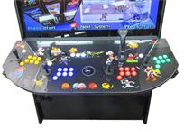 1026 4-player, yellow buttons, green buttons, blue buttons, red buttons, lighted, black trackball, black trim, tron joystick, spinner, play house