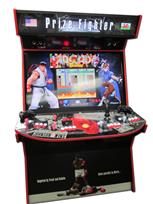 1028 4-player, red buttons, white buttons, orange trackball, red trim, black trim, tron joystick, prize fighter, boxing