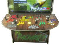 1166 4-player, purple buttons, red buttons, yellow trackball, silver trim, the packards, wisconsin 