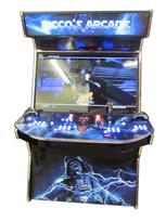 1167 4-player, blue buttons, lighted, orange trackball, silver trim, tron joystick, riccos arcade, star wars
