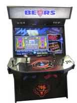1176 4-player, black buttons, blue trackball, blue trim, tron joystick, chicago bears