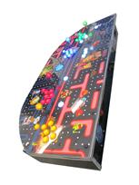 685 4-player, yellow buttons, green buttons, blue buttons, red buttons, lighted, blue trackball, black trim, silver trim, classic arcades