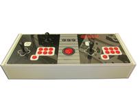 789 2-player, red buttons, black buttons, red trackball, white trim, nintendo controller
